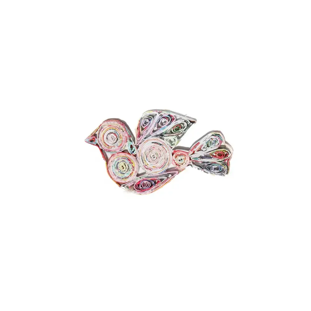 Dove Quilling Ornament Handmade from Recycled Magazines