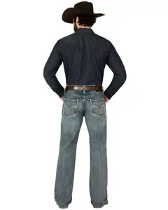 Rock & Roll Denim Men's And Boot Barn Medium Vintage Wash Relaxed Bootcut Stretch - Bm0dd03104