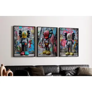 Hypebeast Poster, set of 3, Printable KAWS Graffiti Poster, Hypebeast Toys, Hypebeast Sneaker, Sneaker Prints, Unframed Wall Poster Decor