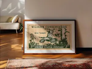 Retro Wildlife Stamp Prints Outdoors Art Gift for Hunter Poster