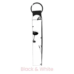 abbyrose Western Chrome Wristlet Key Chain Black & White