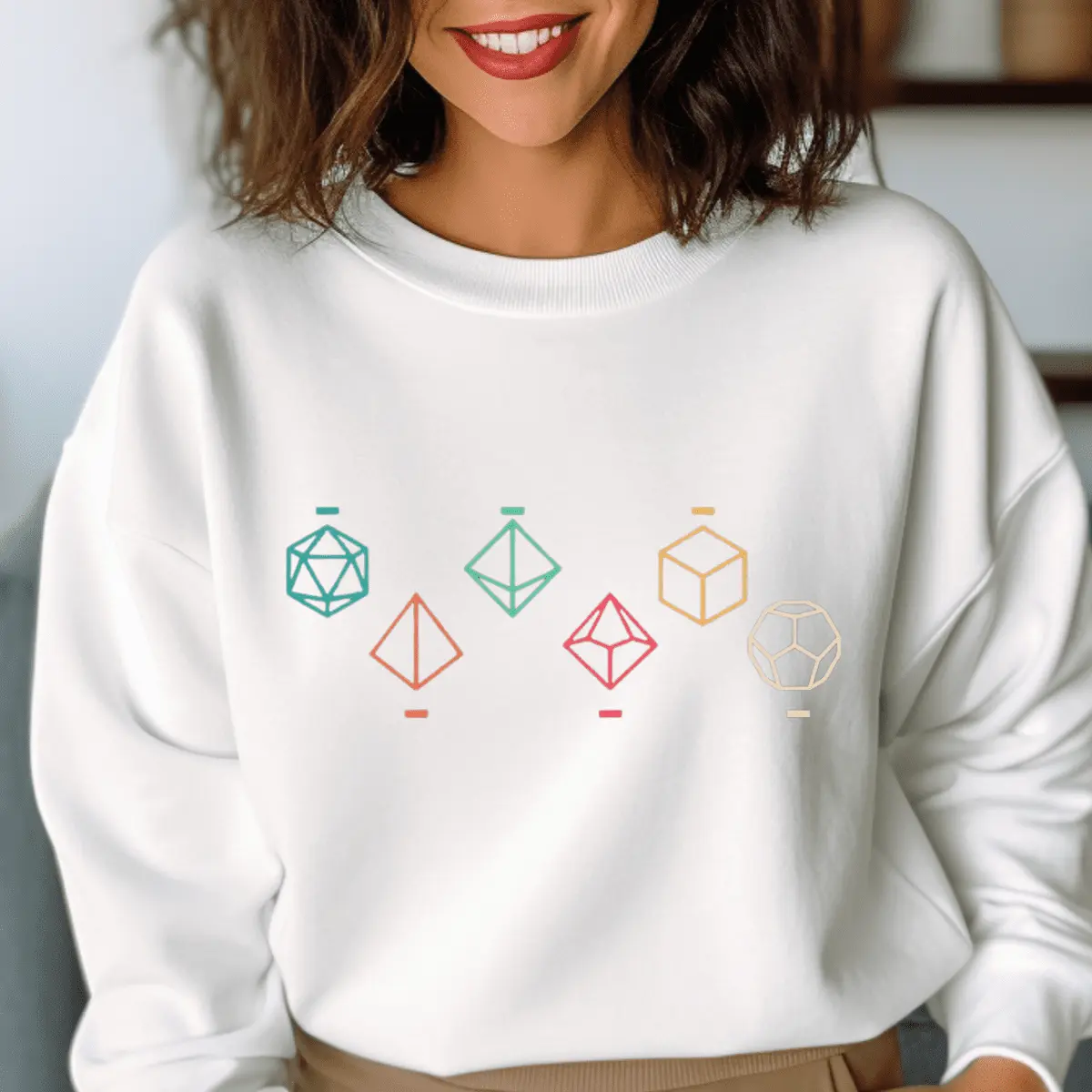 Retro DnD Dice Shirt, Geeky Shirt, Gifts for Geeks Top Womenswear