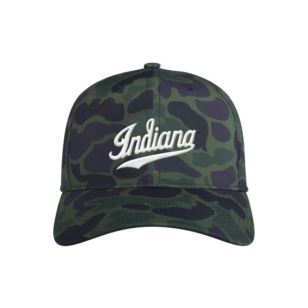 adidas Mens Indiana Hoosiers Camo Slouch Adjustable Cap  - Green