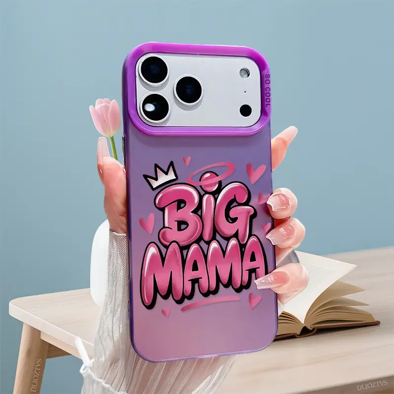 Big Mama Mother's Day Gift Pattern Phone Case For iPhone 17 17e 16 Pro Max 16e 15 Plus 14 13 12 11 Shockproof Drop Protective Durable PC Smartphone Cover Cellphone Casing Cover