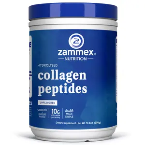 Zammex Hydrolyzed Collagen Peptides Powder 10.58oz, Unflavoured Beauty Collagen Protein I&III Support Skin,Hair&Nail, Healthcare Women Supplement