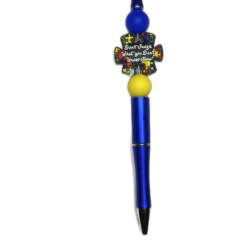 "Don't Judge What You Don't Understand" Pen with Colorful Design and Blue Body