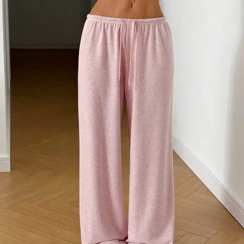 Women's Drawstring Waist Loose Fit Wide Leg Sport Pants, Casual Home Wear Joggers, Outdoor Sports Pants, Comfortable Sweatpants, Athleisure Casual Bottoms, Athleisure Style Bottoms