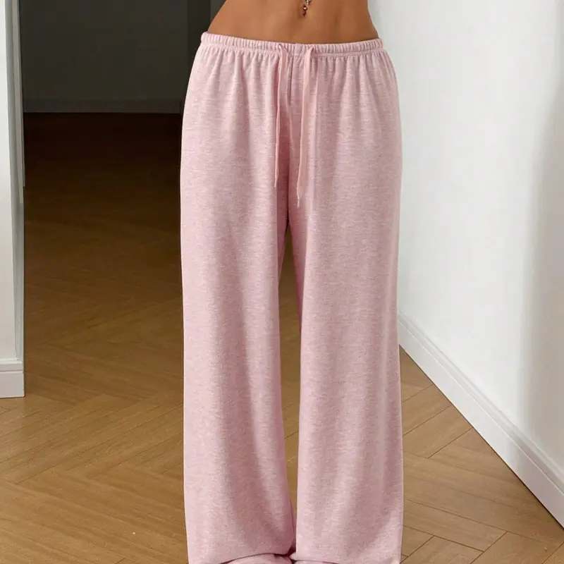 Women's Drawstring Waist Loose Fit Wide Leg Sport Pants, Casual Home Wear Joggers, Outdoor Sports Pants, Comfortable Sweatpants, Athleisure Casual Bottoms, Athleisure Style Bottoms