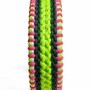 Glow Getter Custom Paracord Collar Durable Hand Weaved Designer Accessory with Secure Adjustable Buckle for Pets Military Grade 550 Paracord in Various Colors and Sizes
