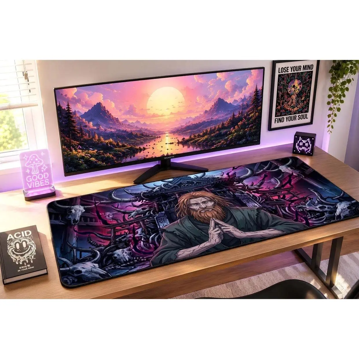 Old Master Jutsu Desk Mat XXL | Anime Gaming Mouse Pad | Gaming Mat (Stitched Edges)