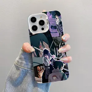 Anime U-Uchihas S-Sasuke Phone Case For IPhone 16 15 14 13 12 11 Pro Max Plus Color Shockproof  Silver Cover
