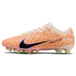 Nike Zoom Vapor 15 Elite AG Soccer Cleats for Men – Orange Black, Round-Toe, Lace-Up, Artificial Grass, Non-Slip, Durable Verifiable, with credentials and supporting global authentication