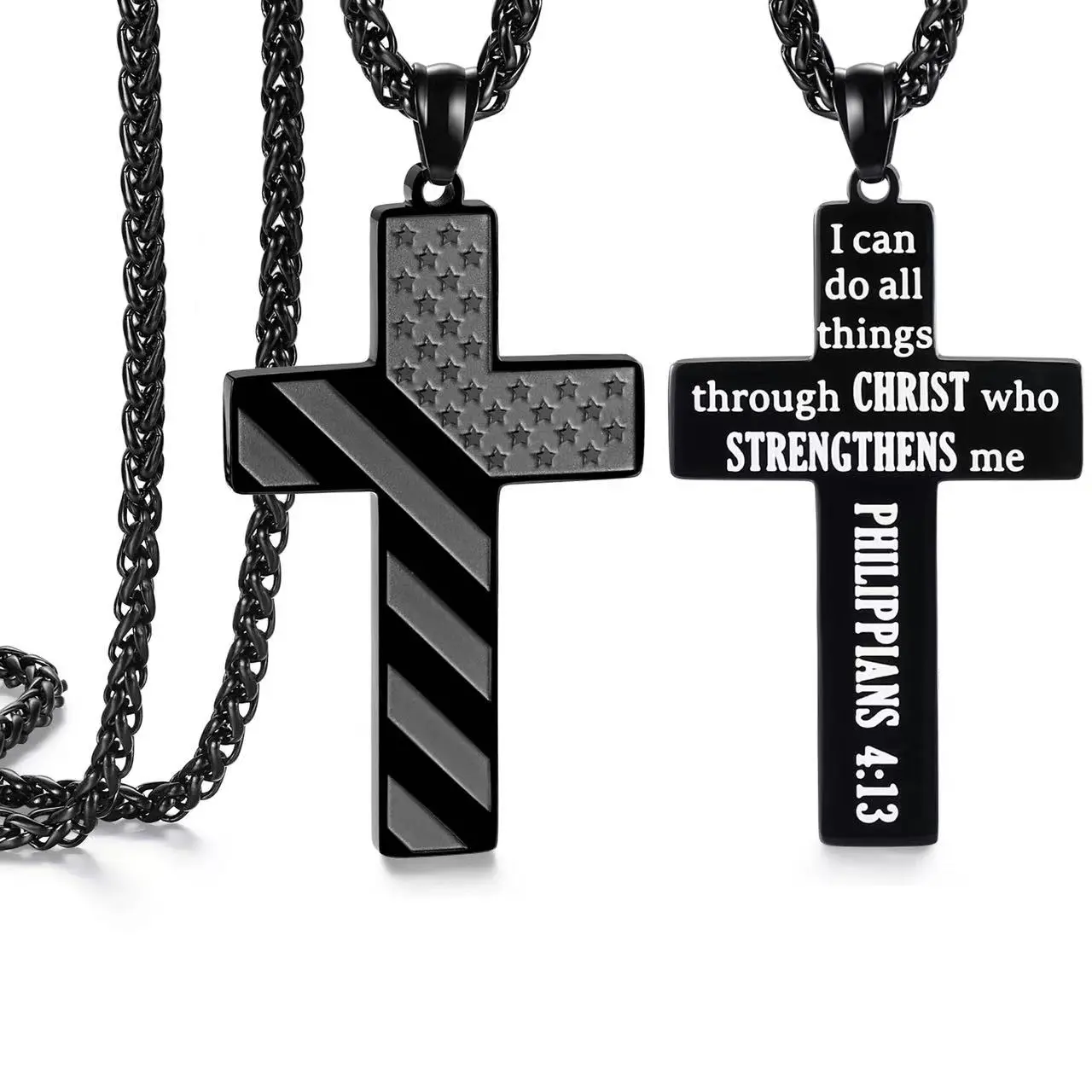 SAM & LORI Cross Motif Chain Jewelry Necklaces for Teen Boys, Cool Gift for 12-18 Year Old Son, Easter Basket Stuffers, Graduation Events, Cross Motif Necklaces