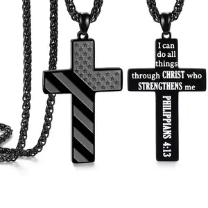 SAM & LORI Easter Basket Stuffers Cross Necklace for Men Teens Boys Gifts Graduation Teenage Him 12 14 16 18 Year Old Ideas Confirmation Birthday Cool Boyfriend Chain Son Valentines Christmas Black Friday Cyber Monday Holiday Gift Charms