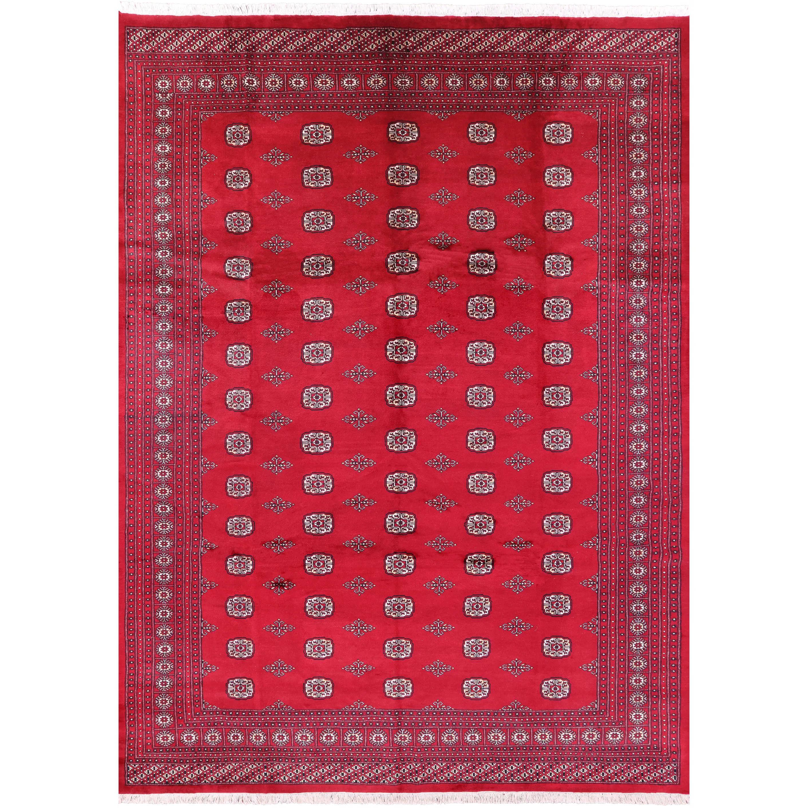 Red Bokhara Hand-Knotted Wool Rug - 9' 0" X 11' 9"