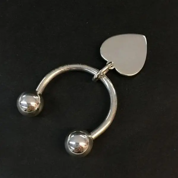 Pre-owned Tiffany & Co. Silver 925 Heart Tag Key Ring 12536976660/629164