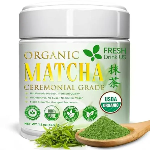 【FreshDrinkUS】 1.5 oz Luxury Ceremonial Grade Matcha | Premium Japanese Green Tea Powder | Stone-Ground Shade-Grown Leaves | Rich Umami Flavor, Vibrant Color & Smooth Finish