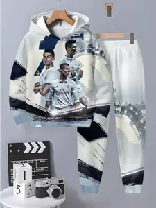 Boys' Football Hoodie Set, Lightweight Sports Pullover, Ideal Gift for Young Athletes, Spring & Fall Outdoor Wear