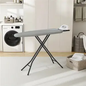 Foldable Ironing Board, Heavy-Duty Ironing Board, 9 Adjustable Heights, 4-Layer Covering and Safety Ironing Board, 52x14 Compact Space-Saving Ironing Board, Suitable for Home Laundry Room