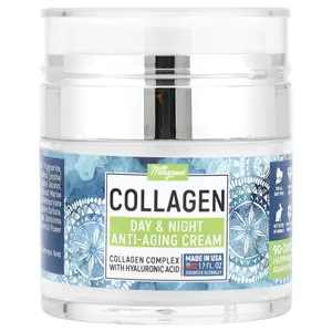 MaryAnn Organics Collagen Day & Night Anti-Aging Cream, For All Skin Types, 1.7 fl oz (50 ml)