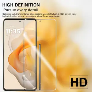 Moto G Stylus 5G-2024 HD Clear Tempered Glass Screen Protector + Camera Lens Protectors, [2+2 Pack] [3D Glass] [Anti-Glare] [Bubble-Free] Screen Protector Glass For Moto G Stylus 5G-2024