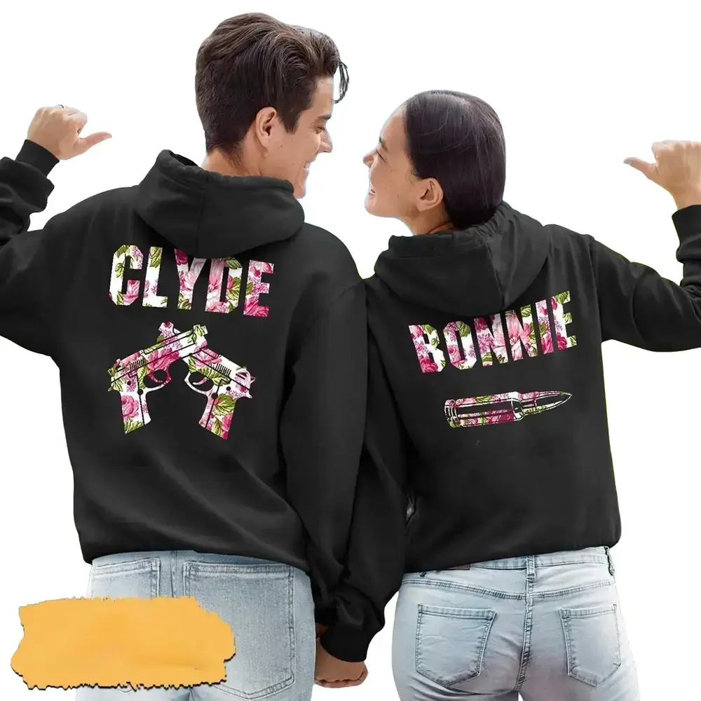 Clyde And Bonnie Couple Hoodies Matching, Gift For Couple