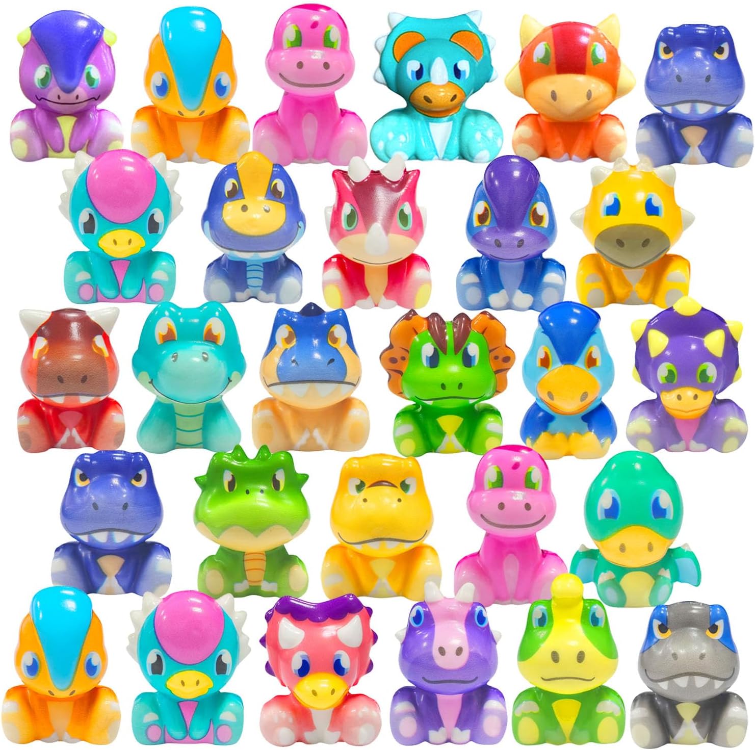 24 Pack Prefilled Easter Eggs with Dinosaur Squishy Toys Easter Basket Stuffers for Kids, Egg Fillers, Party Favors, Classroom Prizes, Easter Hunt Supplies for Boys & Girls