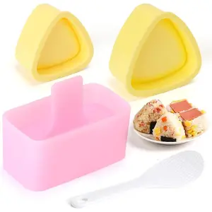 3 Pack Onigiri Sushi Maker Mold Kit Classic Triangle Rice Musubi Press Mold for Kid Lunch Bento Home DIY Complete Sushi Making Kit Premium Food-Grade Materials Effortless Sushi Shaping Easy to Clean & Store Fun & Engaging Cooking Experience
