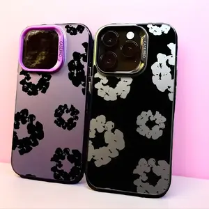 SE Luxury D-Denim T-Tears Phone Case for iPhone 17 16 15 14 13 12 11 mini Pro Max X 8 7 Plus Anti Fall Matte Back Cover with Unique Floral Design