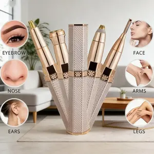 Portable Electric Hair Trimmer, Eyebrow Grooming, Eyebrow Shaper, Nose Hair Removal, Shaving, Full Body Hair Removal, Rechargeable Pain-Free Design