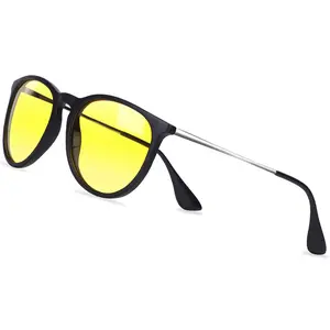 HAOLOTA Night Vision Driving Glasses Polarized HD Yellow Tinted Anti Glare Sunglasses for Women Lightweight Comfortable Stylish Design Safe Driving Protection Refuse Eye Damage