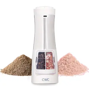 COOK WITH COLOR 2-in-1 Rechargeable Salt & Pepper Shaker - 2 Grinders for Salt and Pepper, 2.83 x 2.83 x 7.87 in