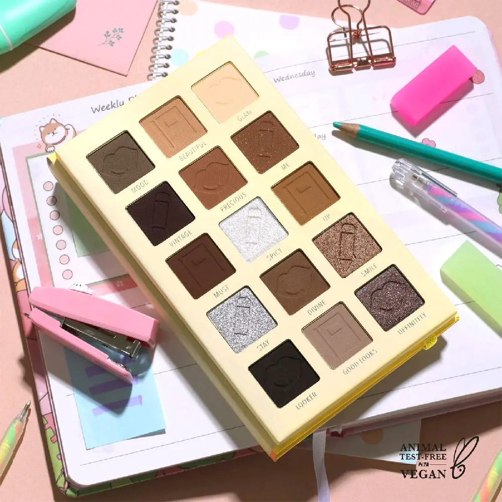 Day Book Series You HadMe AtMakeup Palette - 15 Warm Neutral Pigment Shadows, Vegan & Cruelty-Free, Compact Travel Palette