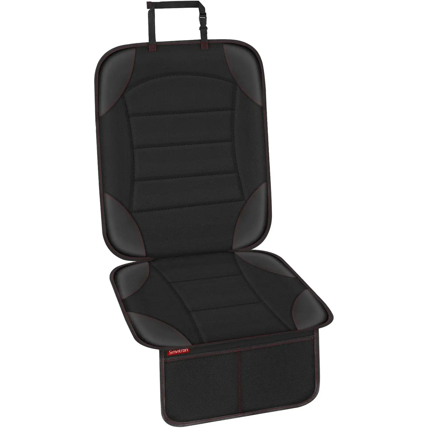 Car Seat Protector for Child Car Seat - Waterproof Non-Slip Leather Mat with  Mesh Pockets, Universal Seat Cover for Baby, Pets & Vehicles (-Pack, Black)
