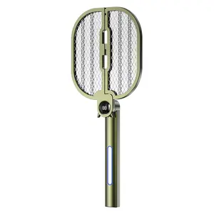 S6 Smart Foldable Bug Zapper Racket - 0° Wall-Fit Electric Fly Swatter with LED Power Display, 2-in-1 Rechargeable Mosquito Killer Lamp for Indoor Home & Patio [2026 Upgraded]