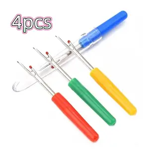 4-Piece Simple Threading Needle Set, Multi-Use Sewing Accessories for Seniors, Includes Threader/looper/thimble, Mixed Colors