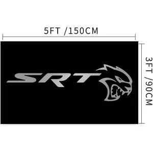 3x5ft Rectangular SRT Hellcat Garage Street Racing Car Themed Tapestry Wall Mural, Home Decor for Man Cave, Bedroom Home Supplies with Summervibes