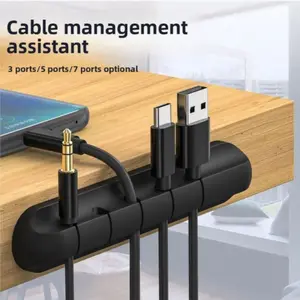 Data Line Organizer Desktop Charging Cable Storage Protector Self-Adhesive Mouse Cord Earphone Wire Holder Fixed Clip Desktop Accessory