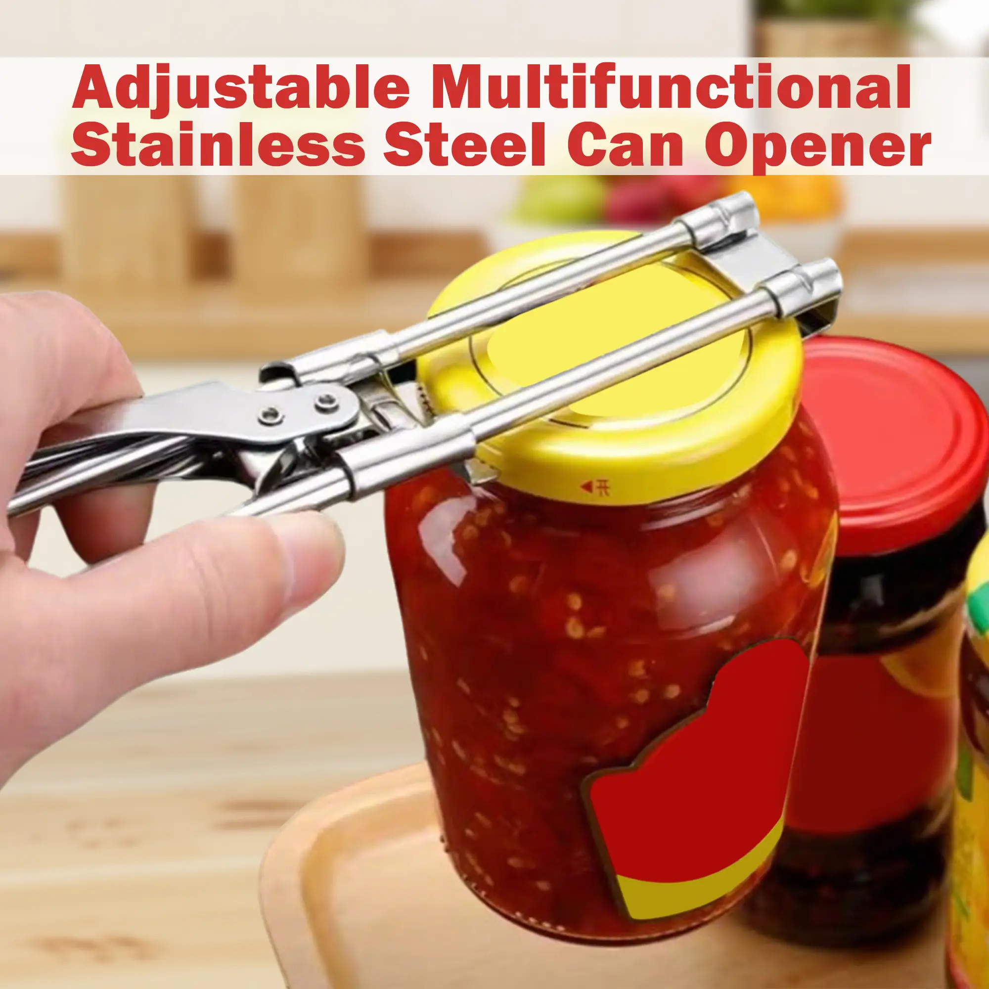 Jar Opener for Weak Hands, Stainless Steel Bottle Cap Opener for Easy Opening, Gripper Tight Lid Opener for Seniors with Arthritis and Kids, Jar Gripp