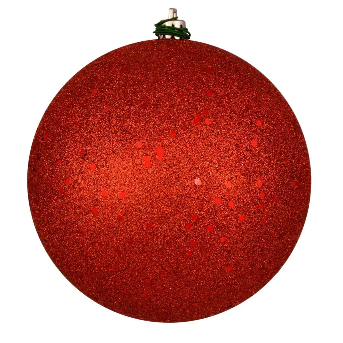 212 MAIN 10 in. Round Plastic Sequin Glitter Ball - Lightweight Bittersweet Chunky Glitter Festive Decorations, Christmas Home Ornament with Drilled Hole (1 per Bag)