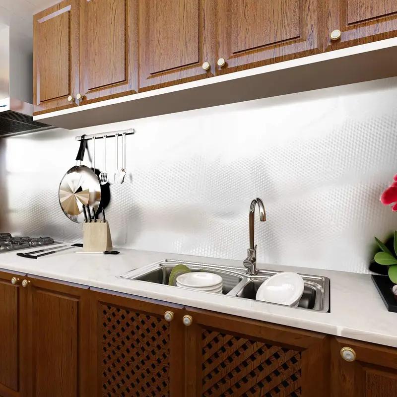 Peel and Stick Wallpaper, Waterproof Contact Paper for Kitchen Countertops Cabinets, Self-Adhesive Removable Aluminum Foil Sticker, Oil Proof Heat Resistant, Easy Clean (15.75 in x 16.4 ft)