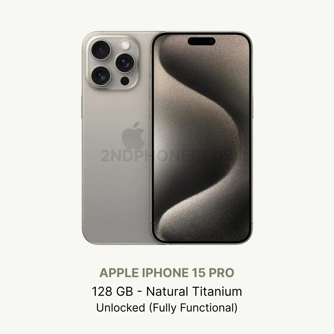 Refurbished Apple iPhone 15 Pro 128GB Unlocked Excellent Condition Refurbished Apple iPhone 15 Pro 128GB Unlocked Excellent Condition