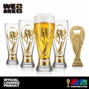 Official FIFA World Cup 26 Gold Stamped Classic Beer Glass--Collector's Edition summervibes