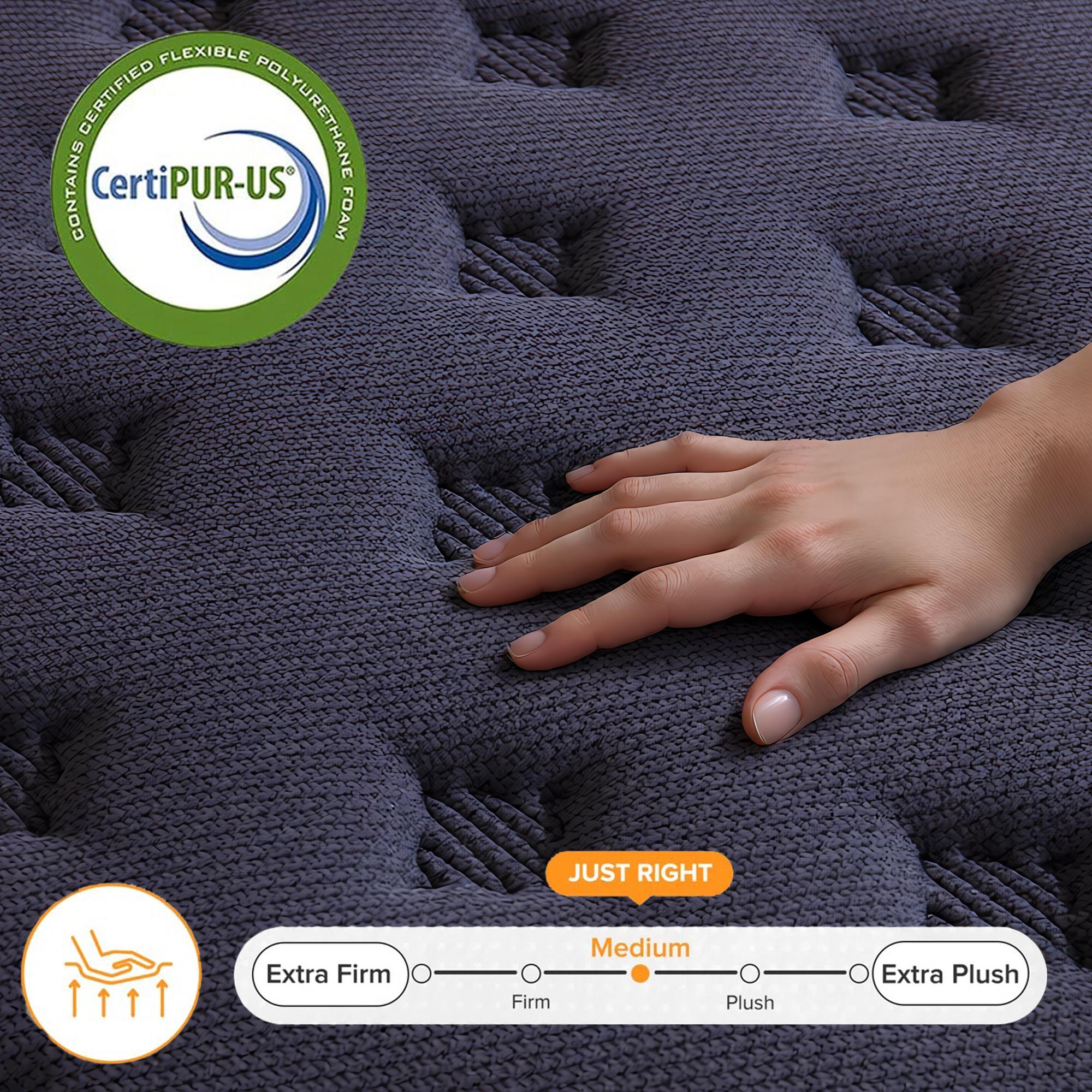 【Good value】12/14 Inch Twin, Full, Queen, King Mattress Memory Foam And Spring, Hybrid MattressMedium Firmness, Lumbar Support, For Home Rooms Hotels, Boxed Halloween ChristmasGift Furniture Ergonomic queen size mattress Interior Modern