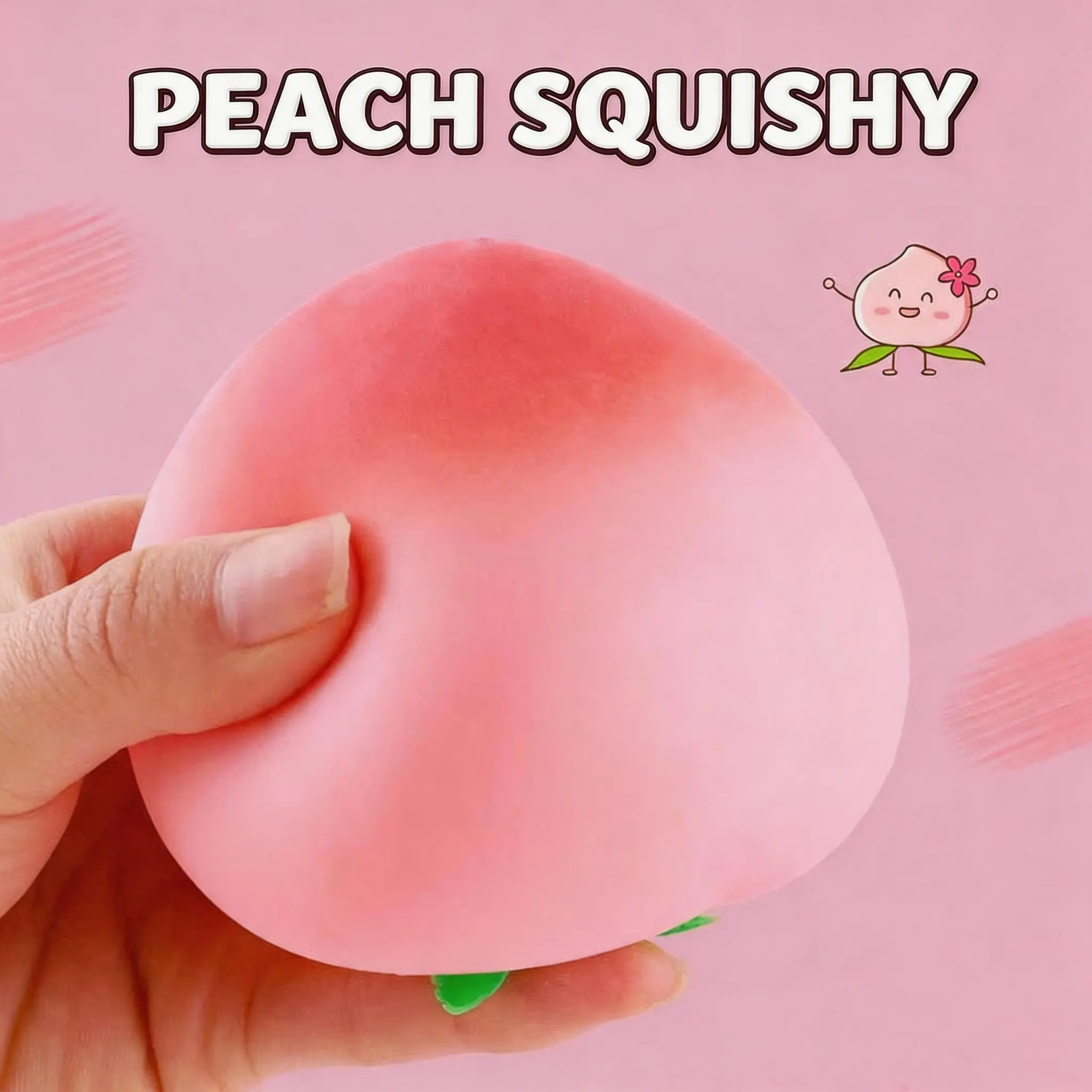Realistic Peach Maltose Squishy Toy - Soft Slow-Rising Stress Relief Sensory Fidget, Lifelike Fruit Squeeze, Funny Desk Decor, Prank Gag Gift, Graduation Gift for Kids & Adults, Oddly Satisfying
