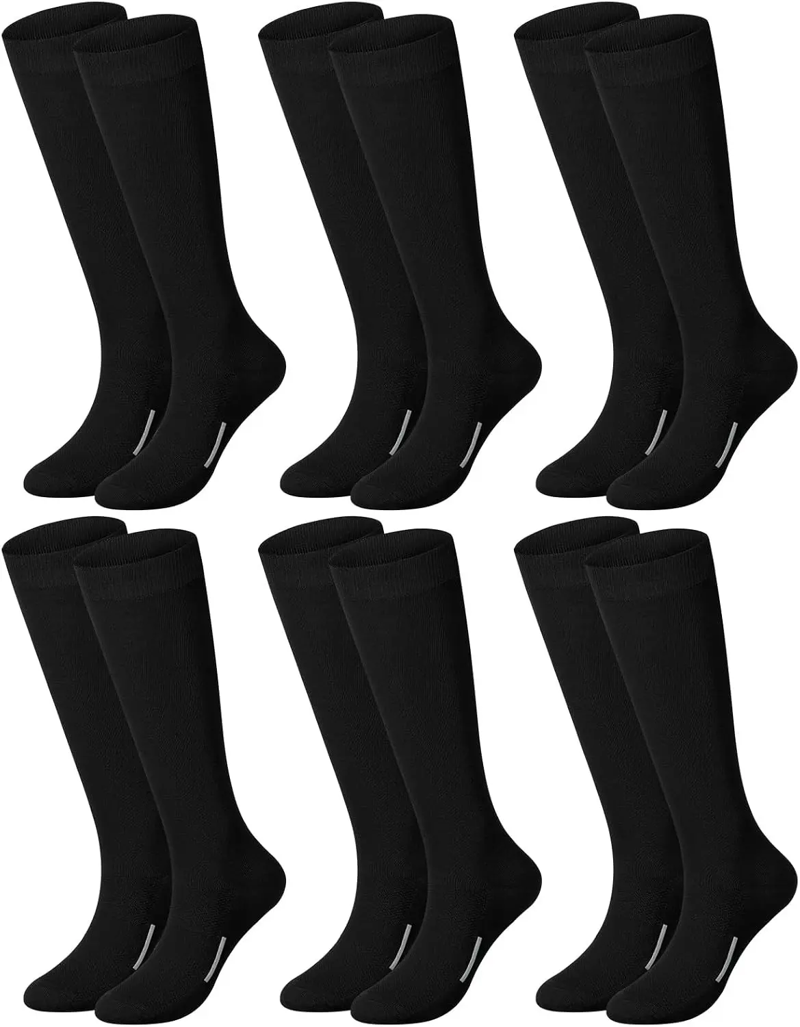 6 Pairs Baseball Football Socks Bulk Soccer Softball High Long Tube Sock for Youth Teens Sport