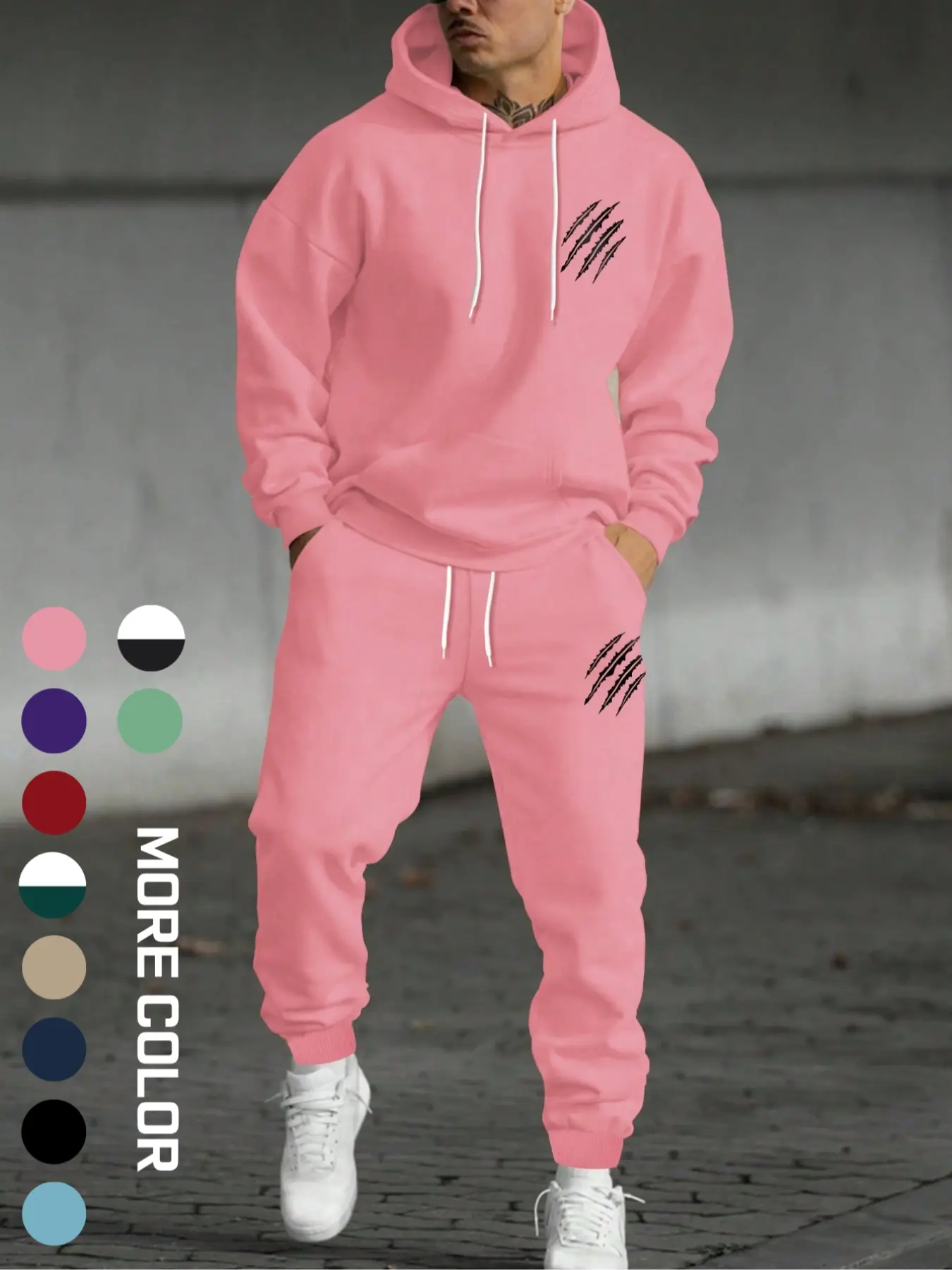 Men's Sweatpants with Hoodie 2 Piece Set Hoodie Sweatsuit Set Streetwear Tracksuit Set College Style Casual Long Sleeve Sport Workout Jogging Fashion Outfits Suit TikTokShopBlackFriday TikTokShopCyberMonday Workout Sets
