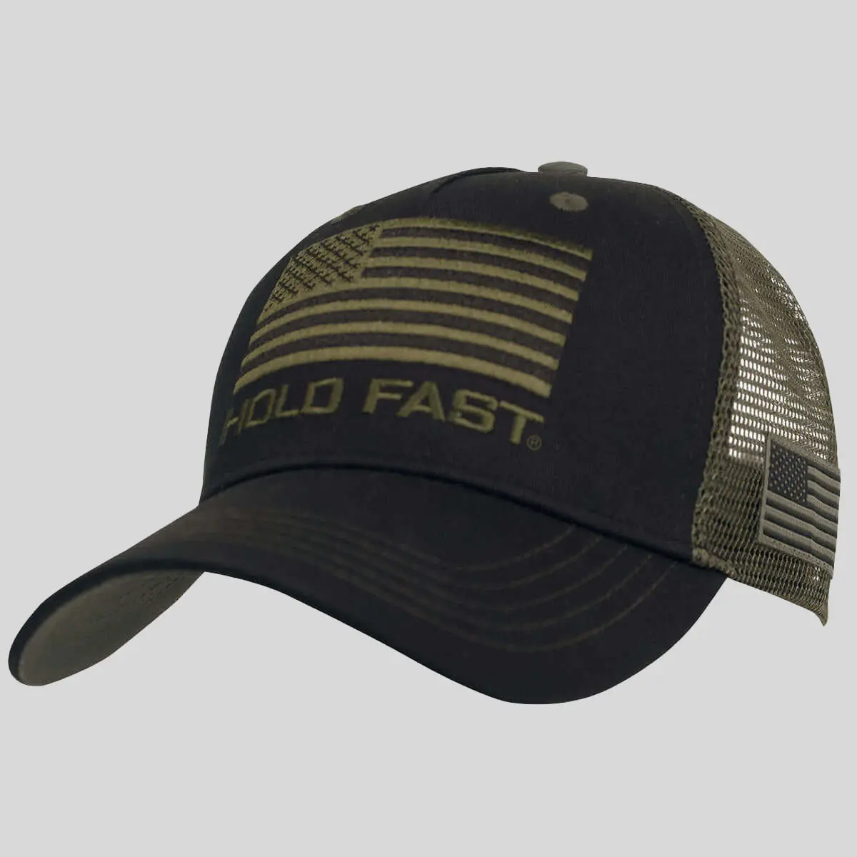 HOLD FAST Men's Black Flag Cap, Stylish Fashion Accessory for Us Pride and Nation Pride, Us Pride / Nation Pride