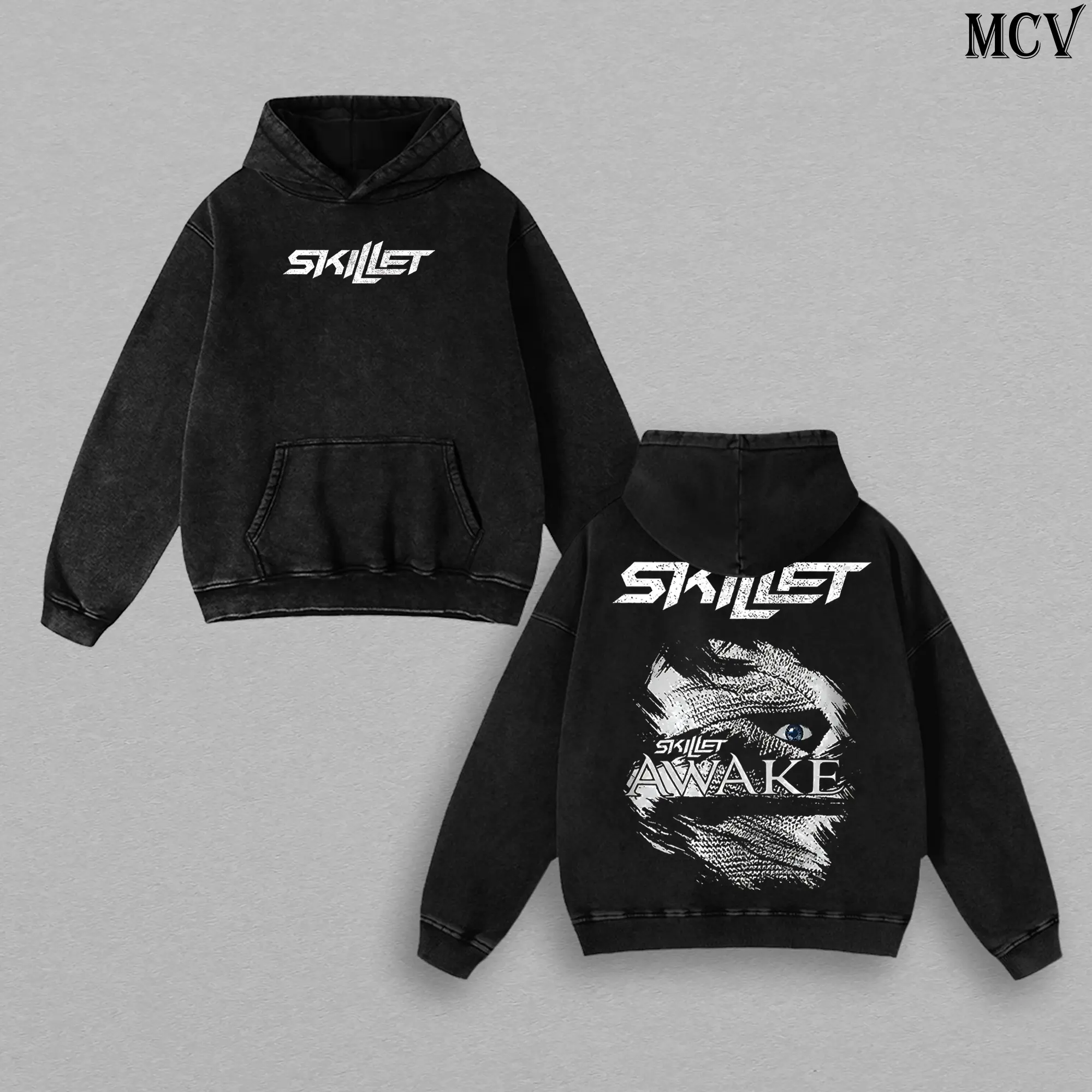 Skillet Awake Album 2009 Vintage Washed T-Shirt, Washed Hoodie, Sweatshirt Heavyweight Cotton Alternative Rock Band Graphic Tee Oversized Fan Merch