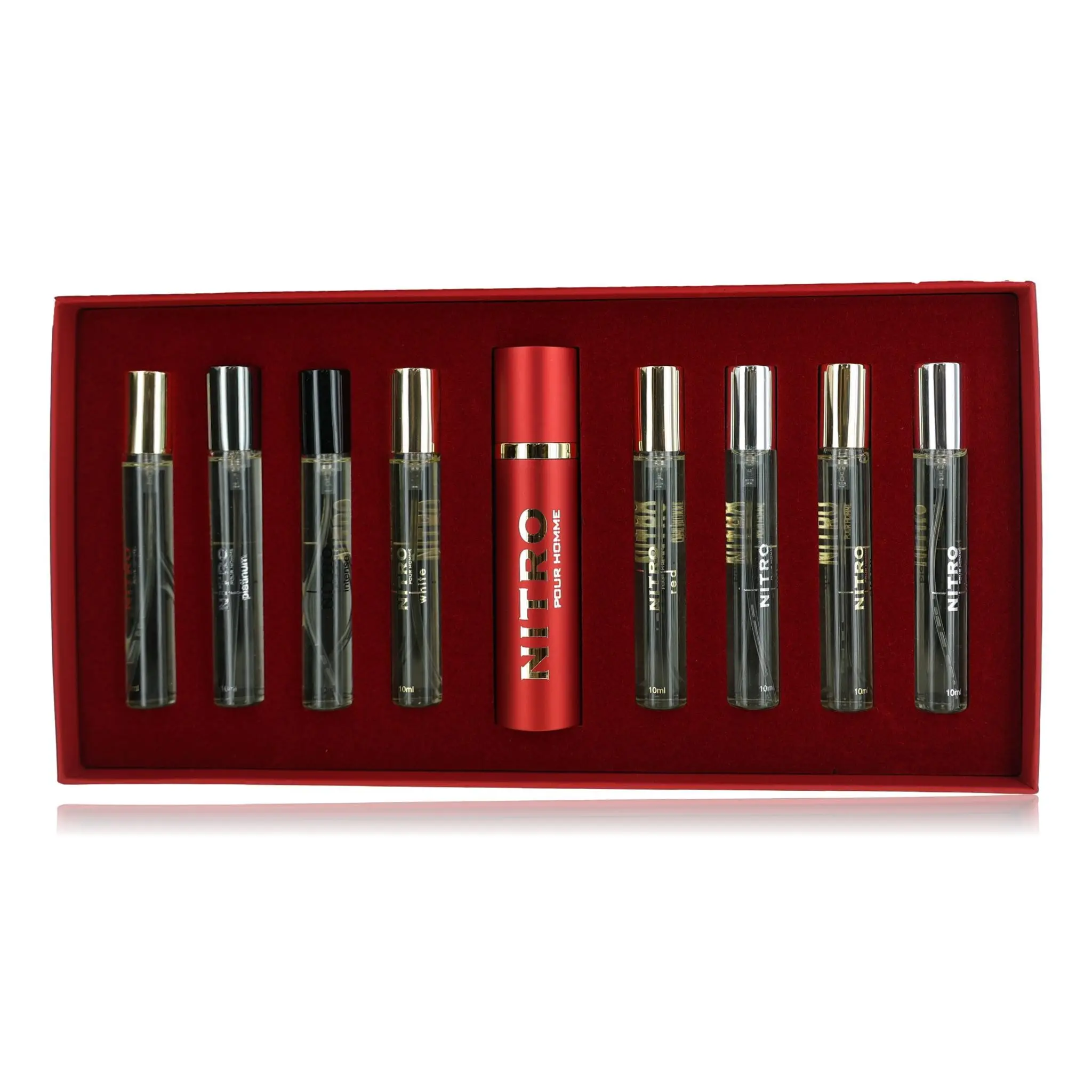 Dumont Nitro Red Mini Fragrance Set - 8-Piece Boxed Vial Bundle Fragrance Sets for Men, .34 EDP